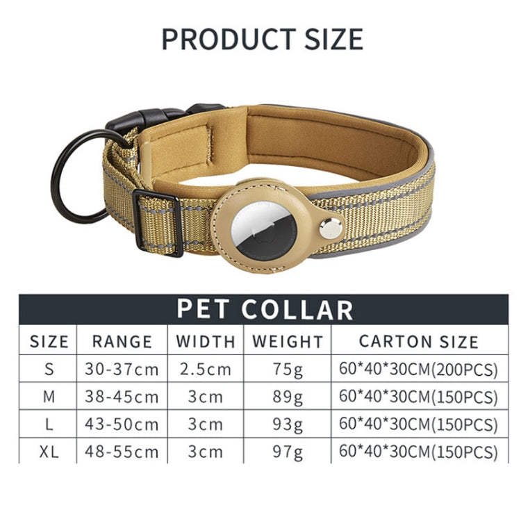 Para AirTag Tracker Collar de perro Forro de neopreno Collar reflectante para mascotas, S, M, L, XL