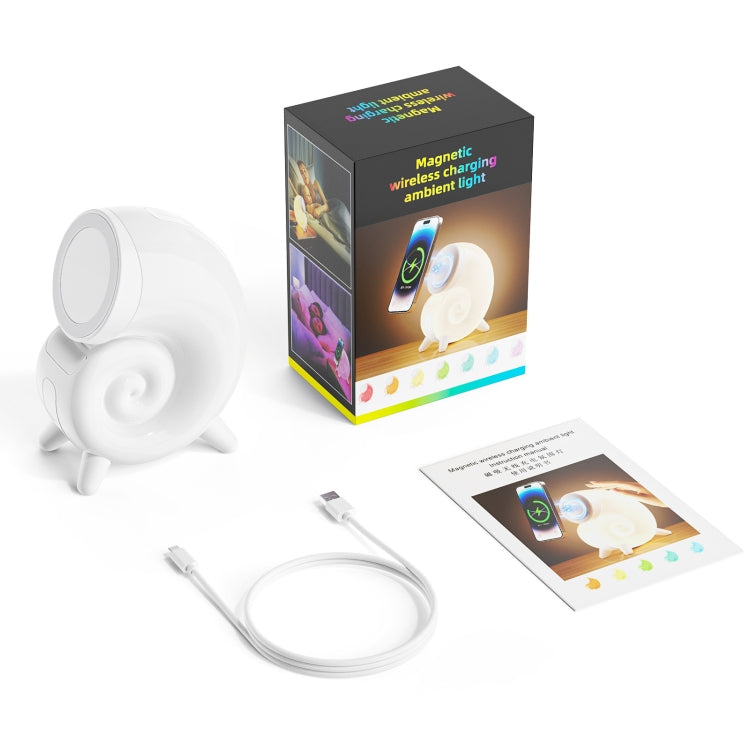 Concha RGB Touch Night Light Magsafe Cargador inalámbrico magnético, N70-C