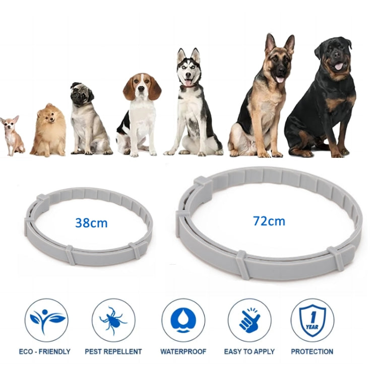 Collar antipulgas y garrapatas para perros y gatos con estuche de aluminio, 72cm Gray, 72cm Orange, 72cm Blue, 38cm Orange, 38cm Pink, 38cm Blue