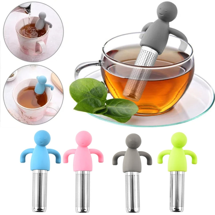 Colador de té de acero inoxidable 304 con forma de hombre
