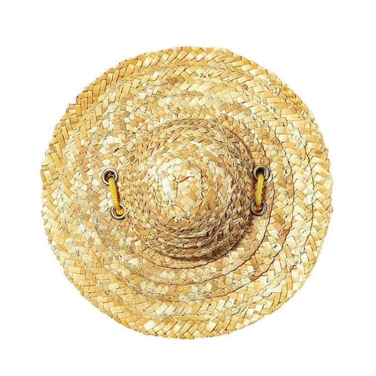 Mini sombrero de paja para mascotas, sombrero con visera para el sol para fiestas de cumpleaños de perros y gatos, S 10cm, M 13cm, L 16cm, XL 20cm