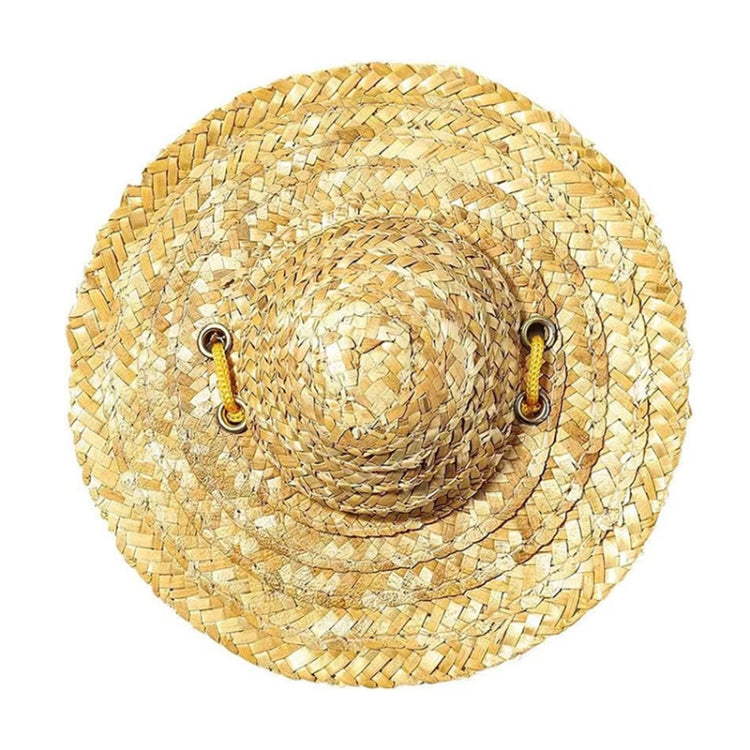 Mini sombrero de paja para mascotas, sombrero con visera para el sol para fiestas de cumpleaños de perros y gatos, S 10cm, M 13cm, L 16cm, XL 20cm