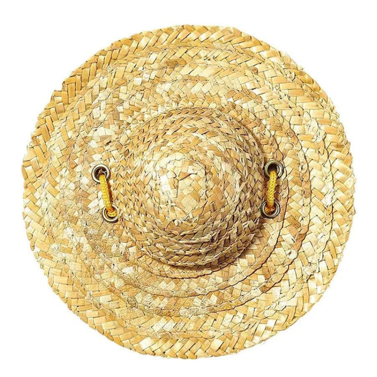 Mini sombrero de paja para mascotas, sombrero con visera para el sol para fiestas de cumpleaños de perros y gatos, S 10cm, M 13cm, L 16cm, XL 20cm