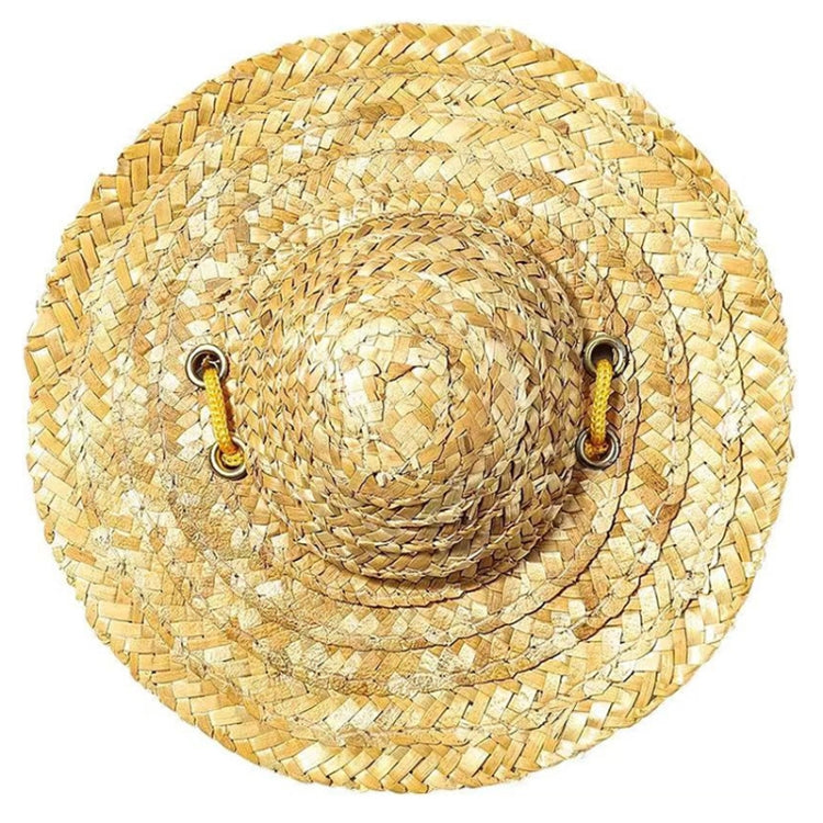 Mini sombrero de paja para mascotas, sombrero con visera para el sol para fiestas de cumpleaños de perros y gatos, S 10cm, M 13cm, L 16cm, XL 20cm