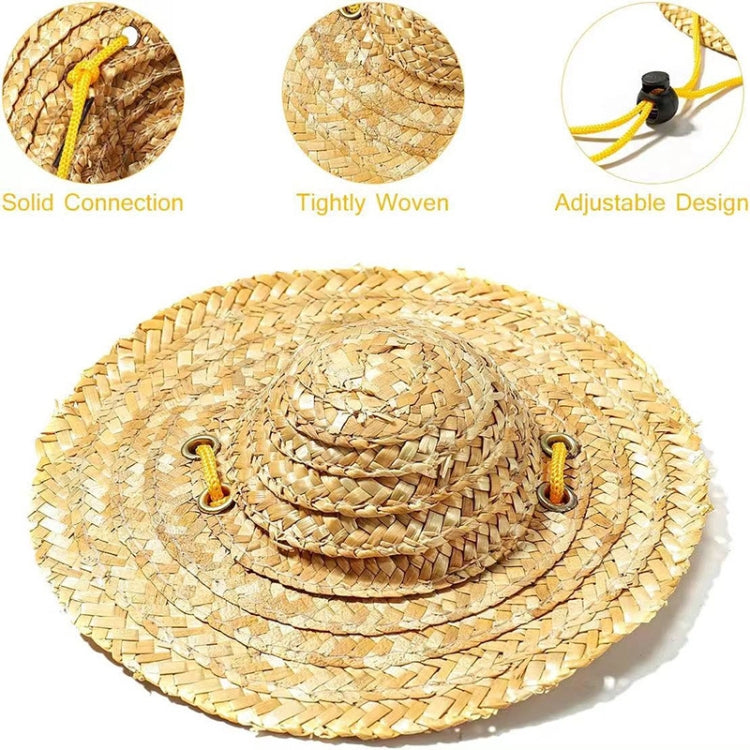 Mini sombrero de paja para mascotas, sombrero con visera para el sol para fiestas de cumpleaños de perros y gatos, S 10cm, M 13cm, L 16cm, XL 20cm
