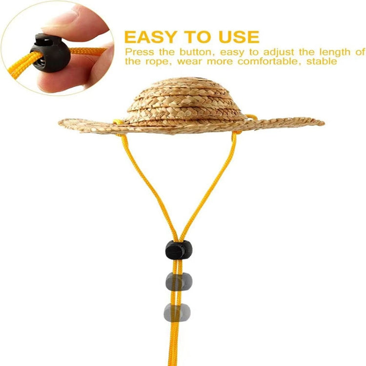 Mini sombrero de paja para mascotas, sombrero con visera para el sol para fiestas de cumpleaños de perros y gatos, S 10cm, M 13cm, L 16cm, XL 20cm
