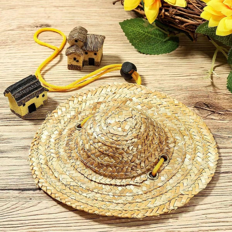 Mini sombrero de paja para mascotas, sombrero con visera para el sol para fiestas de cumpleaños de perros y gatos, S 10cm, M 13cm, L 16cm, XL 20cm