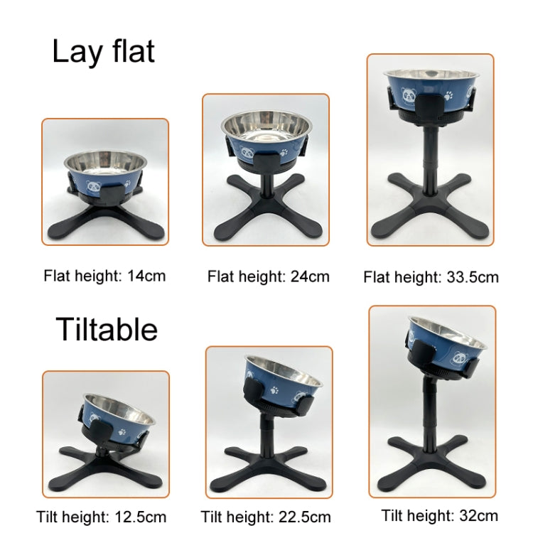 Soporte elevador ajustable para comederos de perros medianos y grandes, Bracket 1pc, Bracket 2pcs, Bracket + Stainless Steel Bowl, Bracket + Blue Stainless Steel Bowl
