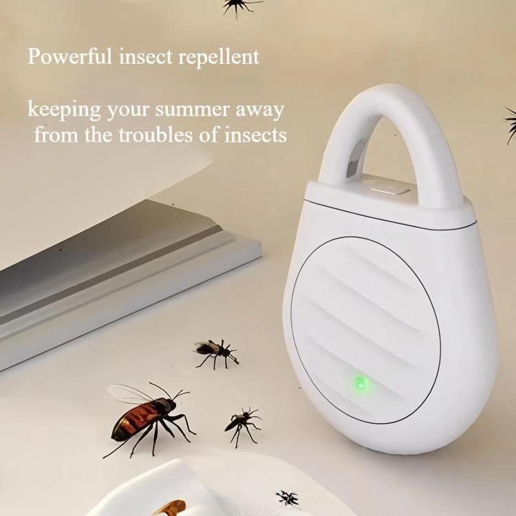 Repelente ultrasónico de aves recargable con 3 modos (34 Hz-70 kHz) para exteriores, ideal para jardín o balcón.