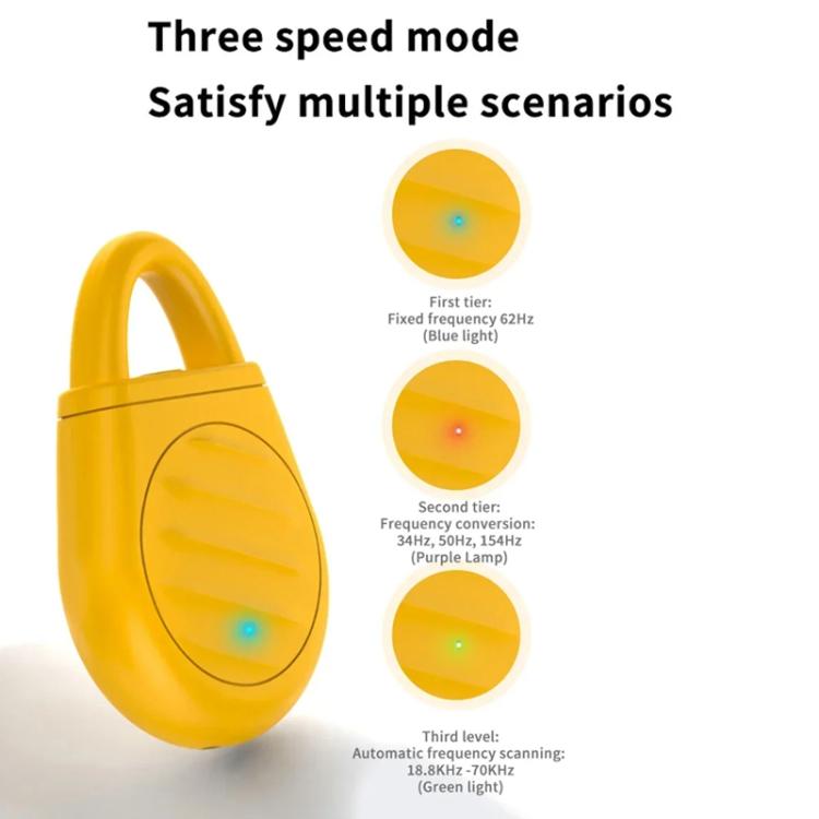 Repelente ultrasónico de aves recargable con 3 modos (34 Hz-70 kHz) para exteriores, ideal para jardín o balcón.