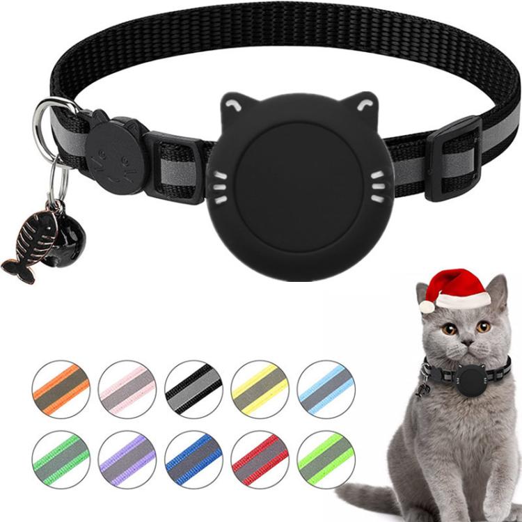 Soporte de silicona impermeable con hebilla de seguridad de liberación rápida y colgante de pez y cascabel para collar de gato AirTag de 2.ª generación / AirTag de 1.ª generación.