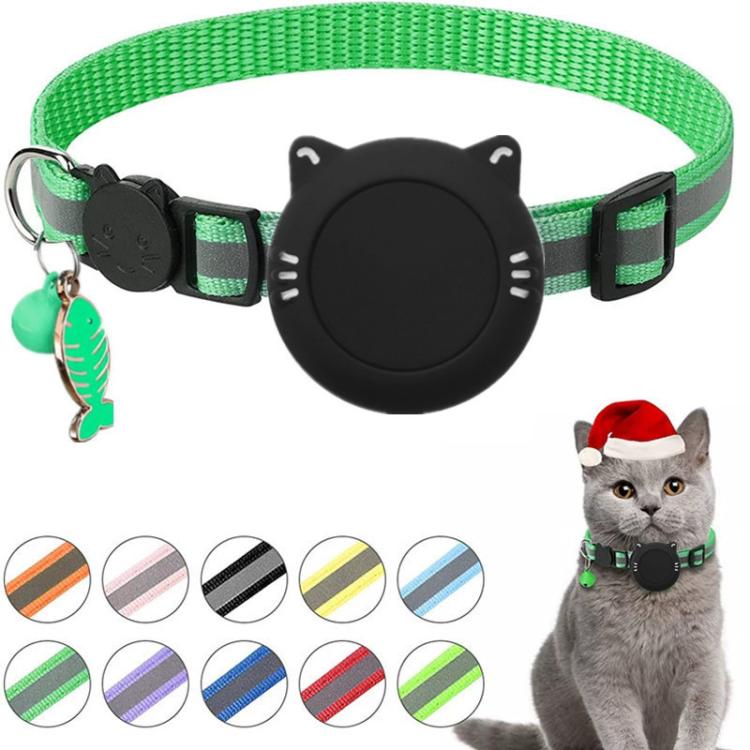 Soporte de silicona impermeable con hebilla de seguridad de liberación rápida y colgante de pez y cascabel para collar de gato AirTag de 2.ª generación / AirTag de 1.ª generación.