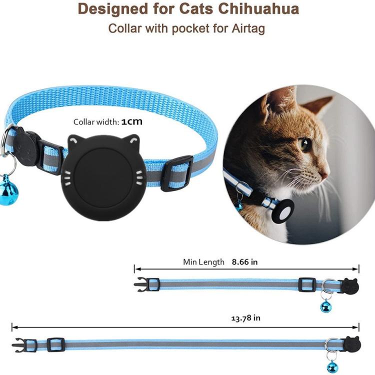 Soporte de silicona impermeable con hebilla de seguridad de liberación rápida y colgante de pez y cascabel para collar de gato AirTag de 2.ª generación / AirTag de 1.ª generación.