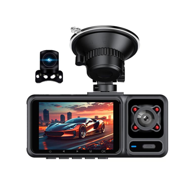 Cámara de salpicadero con pantalla de 2 pulgadas, reproducción de vídeo en teléfono móvil, resolución 4K HD y visión nocturna., Front+Interior, Front+Interior+Rear, Front+Interior+Rear+32g, Front+Interior+Rear+64g