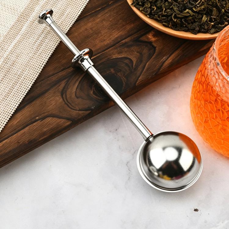 Colador de té redondo telescópico de acero inoxidable 304.