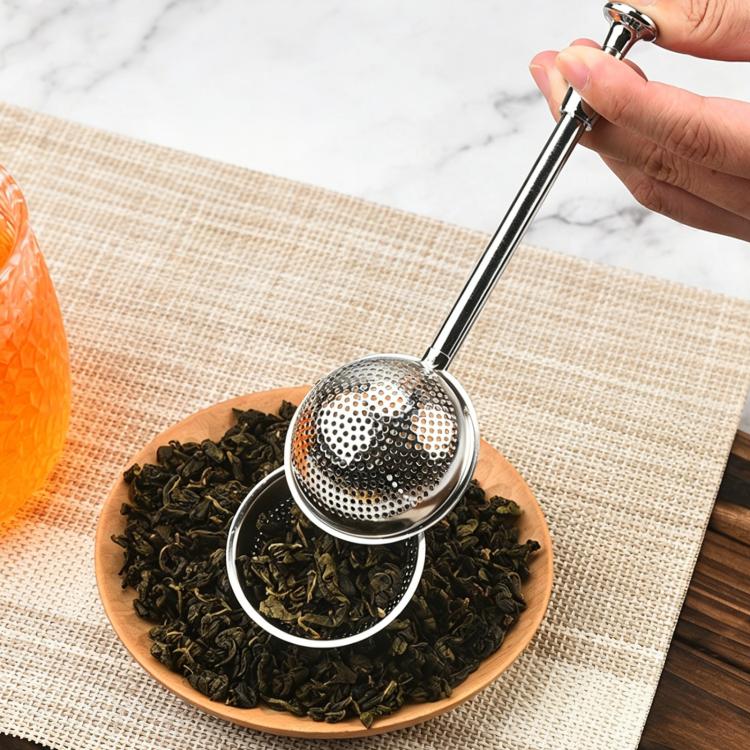 Colador de té redondo telescópico de acero inoxidable 304.