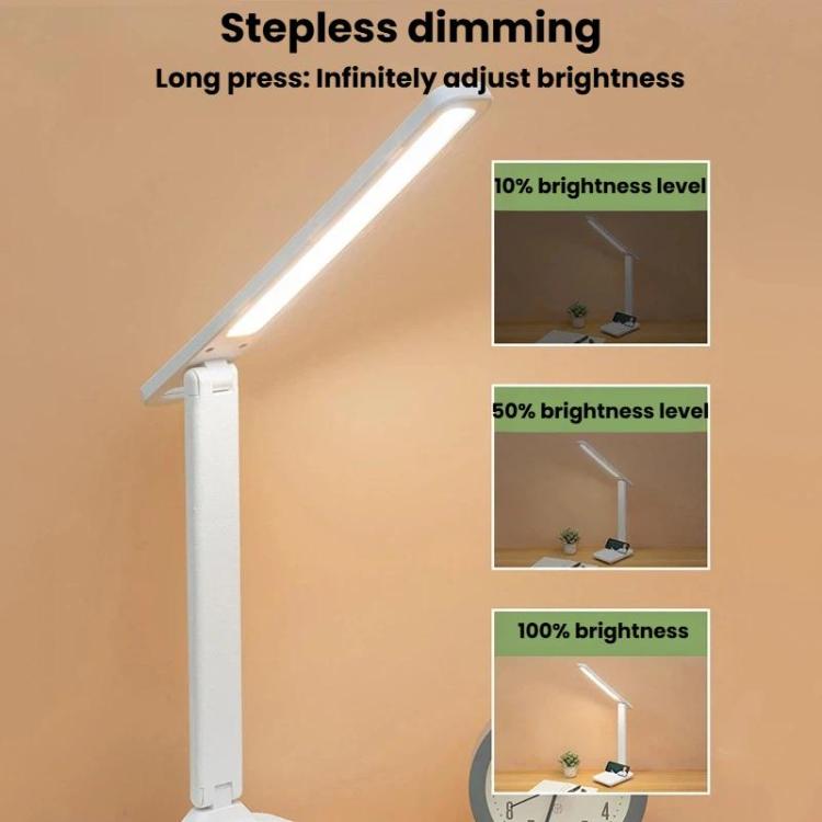 Lámpara de escritorio plegable LED Xiajule de tres temperaturas de color para el cuidado de la vista, luz de lectura regulable sin escalonamientos USB para dormitorio o residencia estudiantil., Plug-in, Rechargeable 500mAh, Rechargeable 800mAh         ...