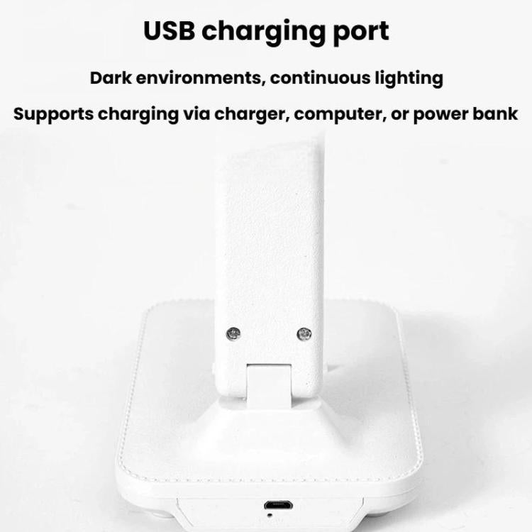 Lámpara de escritorio plegable LED Xiajule de tres temperaturas de color para el cuidado de la vista, luz de lectura regulable sin escalonamientos USB para dormitorio o residencia estudiantil., Plug-in, Rechargeable 500mAh, Rechargeable 800mAh         ...