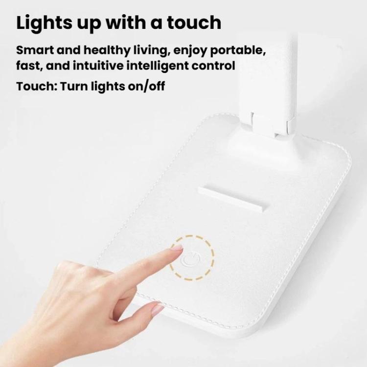 Lámpara de escritorio plegable LED Xiajule de tres temperaturas de color para el cuidado de la vista, luz de lectura regulable sin escalonamientos USB para dormitorio o residencia estudiantil., Plug-in, Rechargeable 500mAh, Rechargeable 800mAh         ...