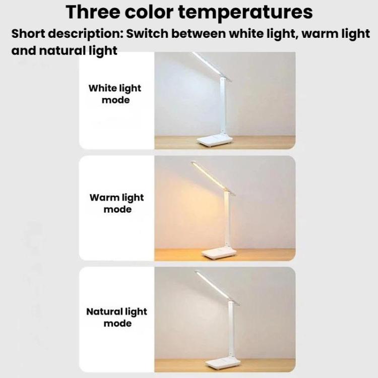 Lámpara de escritorio plegable LED Xiajule de tres temperaturas de color para el cuidado de la vista, luz de lectura regulable sin escalonamientos USB para dormitorio o residencia estudiantil., Plug-in, Rechargeable 500mAh, Rechargeable 800mAh         ...