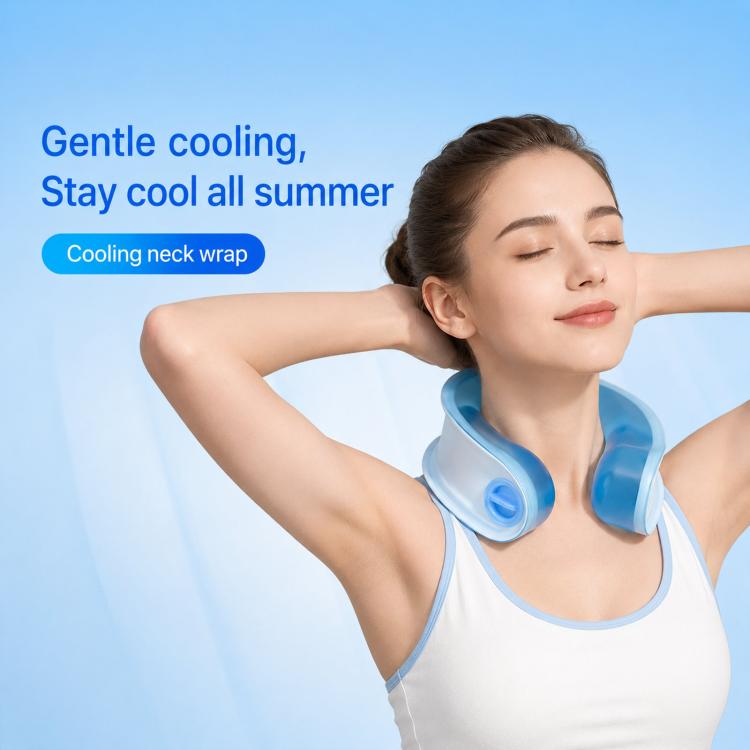 Envoltura refrescante para el cuello reutilizable de PVC suave, bolsa de hielo para el cuello recargable, collar frío manos libres para alivio instantáneo