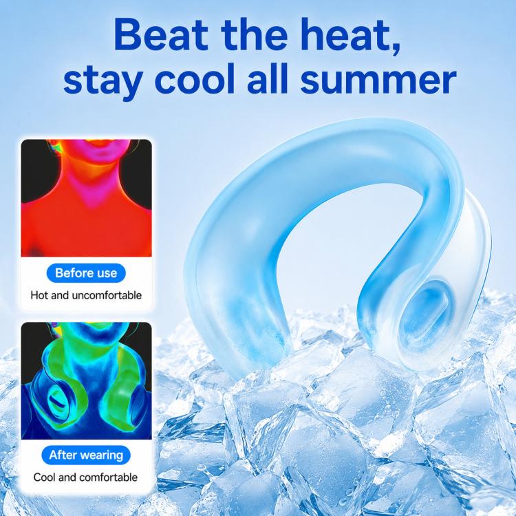 Envoltura refrescante para el cuello reutilizable de PVC suave, bolsa de hielo para el cuello recargable, collar frío manos libres para alivio instantáneo