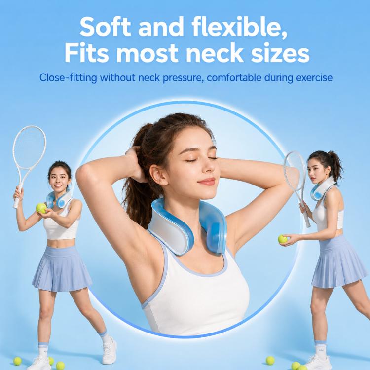 Envoltura refrescante para el cuello reutilizable de PVC suave, bolsa de hielo para el cuello recargable, collar frío manos libres para alivio instantáneo