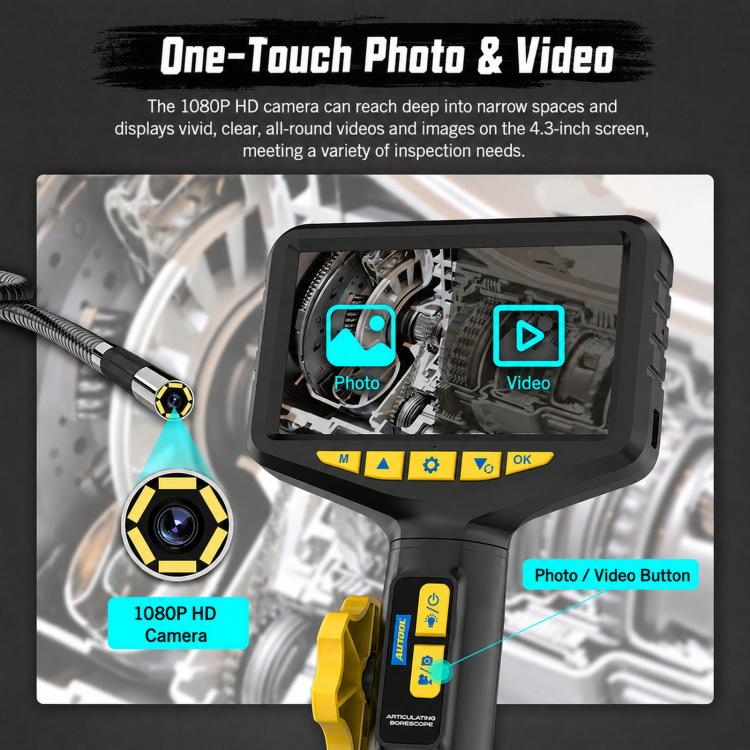 AUTOOL SVB305 Herramienta de inspección de depósitos endoscópicos visuales de alta definición 1080p para el mantenimiento de motores de automóviles, SVB305
