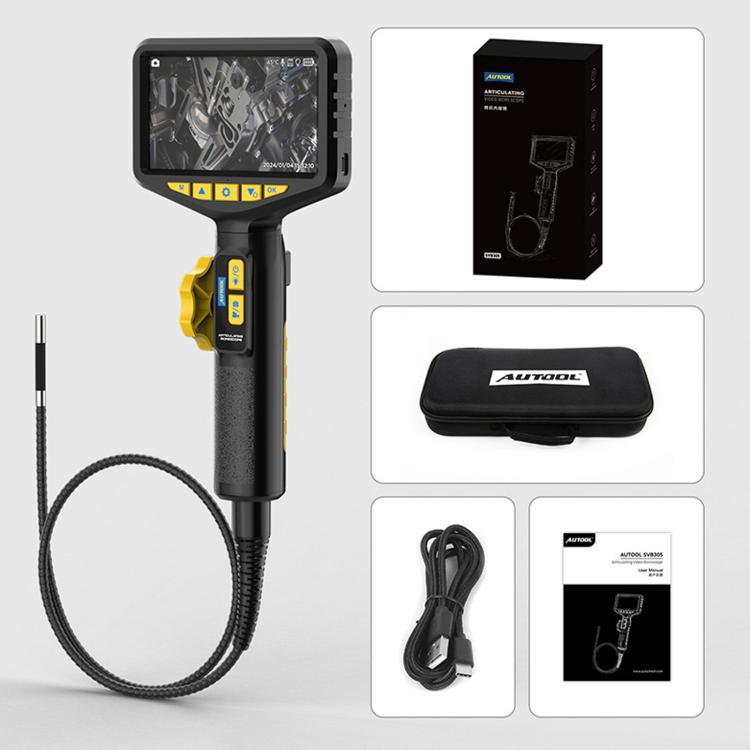 AUTOOL SVB305 Herramienta de inspección de depósitos endoscópicos visuales de alta definición 1080p para el mantenimiento de motores de automóviles, SVB305
