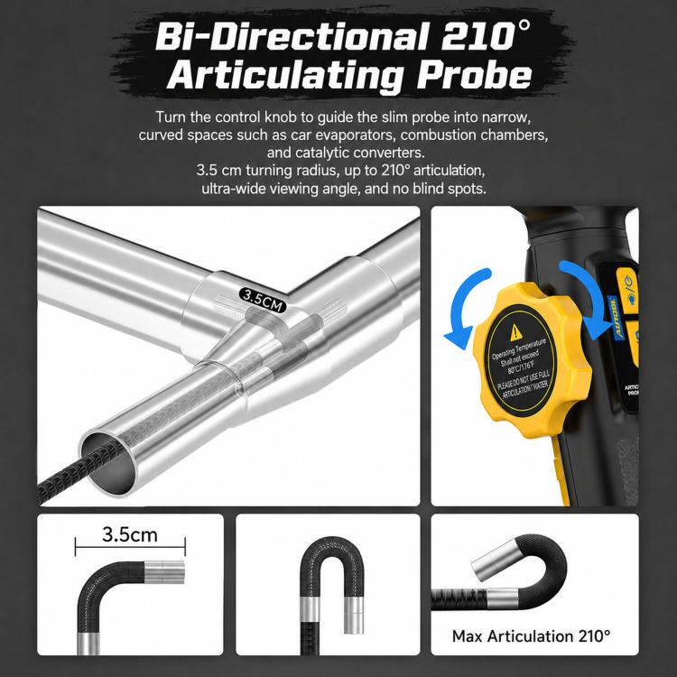 AUTOOL SVB305 Herramienta de inspección de depósitos endoscópicos visuales de alta definición 1080p para el mantenimiento de motores de automóviles, SVB305