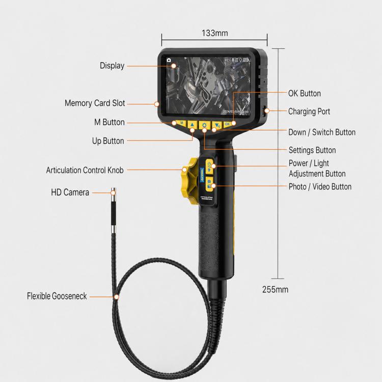 AUTOOL SVB305 Herramienta de inspección de depósitos endoscópicos visuales de alta definición 1080p para el mantenimiento de motores de automóviles, SVB305