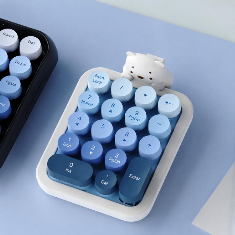 Teclado numérico inalámbrico Ajazz AF18 para portátil, 2.4G, 18 teclas y funda de silicona con un bonito oso.