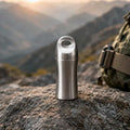 Caja de medicamentos portátil EDC sellada e impermeable de titanio puro para exteriores, Polished, Stonewashed