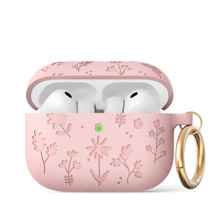 Funda de silicona con grabado floral AhaStyle WG186 para AirPods Pro 3