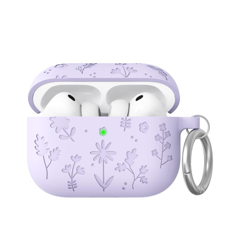 Funda de silicona con grabado floral AhaStyle WG186 para AirPods Pro 3
