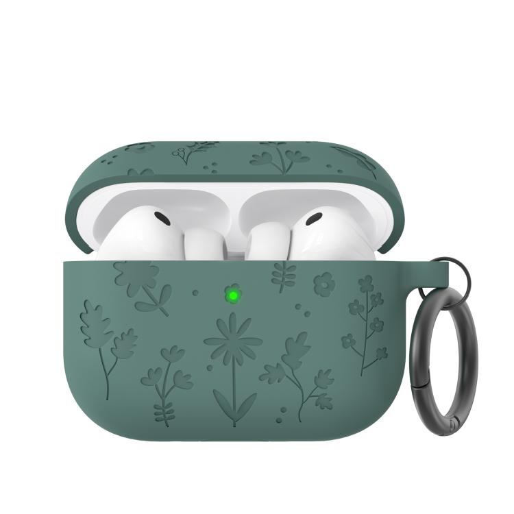 Funda de silicona con grabado floral AhaStyle WG186 para AirPods Pro 3