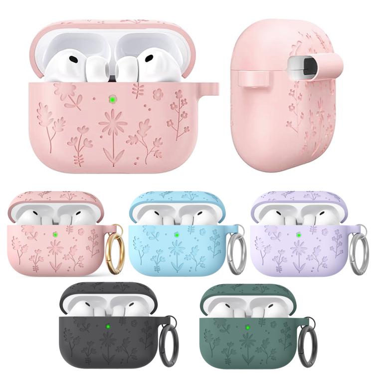 Funda de silicona con grabado floral AhaStyle WG186 para AirPods Pro 3