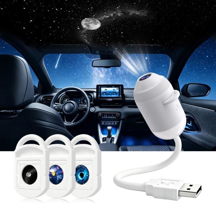 Lámpara de planetario LED con proyector de estrellas USB y luz nocturna con enfoque ajustable., With 3 Lenses, With 6 Lenses