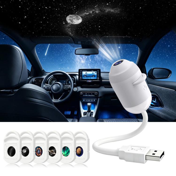 Lámpara de planetario LED con proyector de estrellas USB y luz nocturna con enfoque ajustable., With 3 Lenses, With 6 Lenses