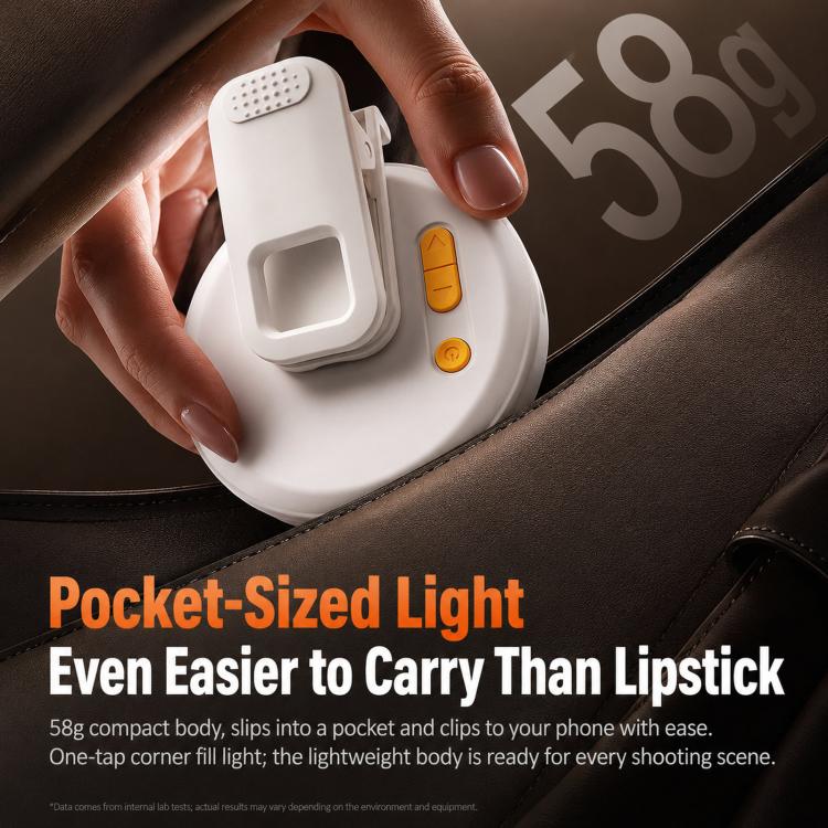 Luz de bolsillo recargable M81 con clip para teléfono, ideal para vídeos, vlogs y selfies., Three Color Temperatures, Three Color Temperatures+Full RGB Color