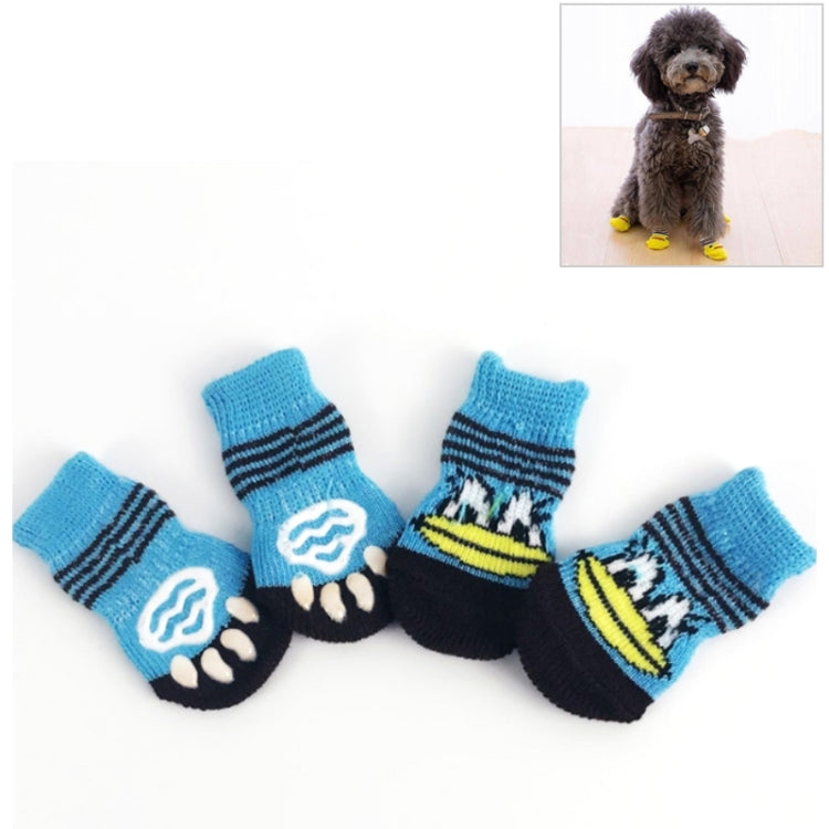 2 pares de calcetines antideslizantes de punto para mascotas, lindos cachorros y perros, S, M, L