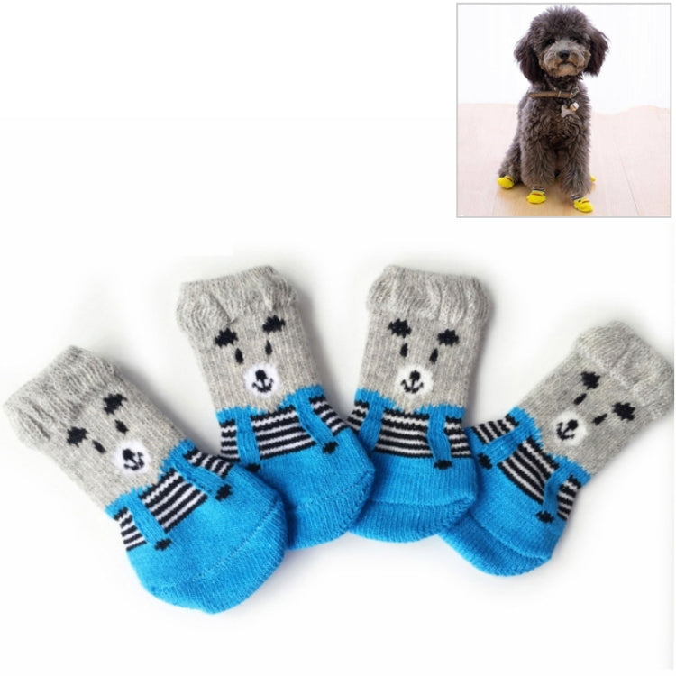 2 pares de calcetines antideslizantes de punto para mascotas, lindos cachorros y perros, S, M, L