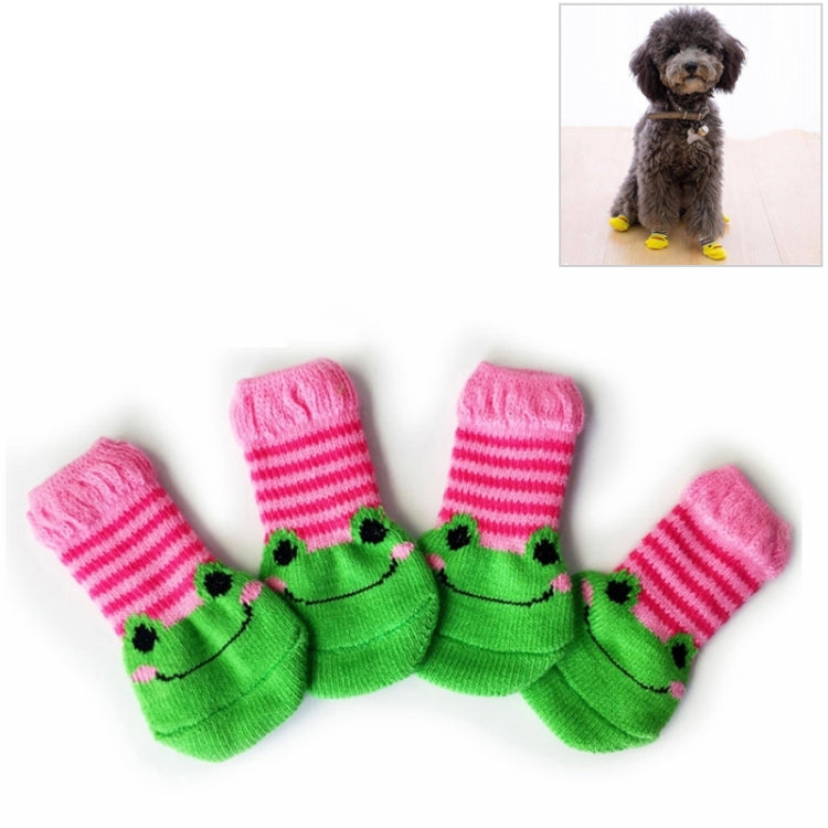 2 pares de calcetines antideslizantes de punto para mascotas, lindos cachorros y perros, S, M, L