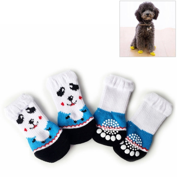 2 pares de calcetines antideslizantes de punto para mascotas, lindos cachorros y perros, S, M, L