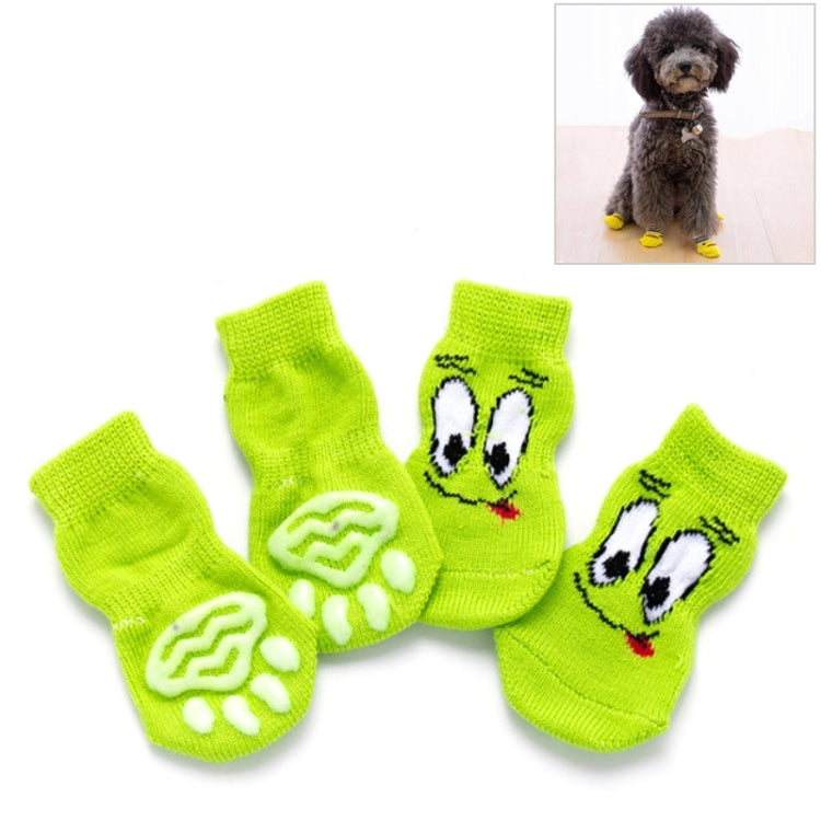 2 pares de calcetines antideslizantes de punto para mascotas, lindos cachorros y perros, S, M, L
