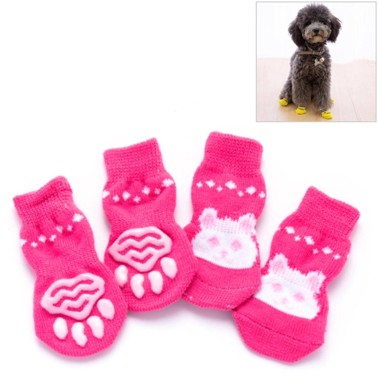 2 pares de calcetines antideslizantes de punto para mascotas, lindos cachorros y perros, S, M, L