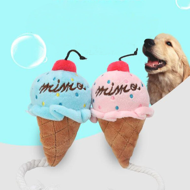 2 uds. Juguete chirriante de felpa para perros, juguetes para masticar helados para gatos y mascotas